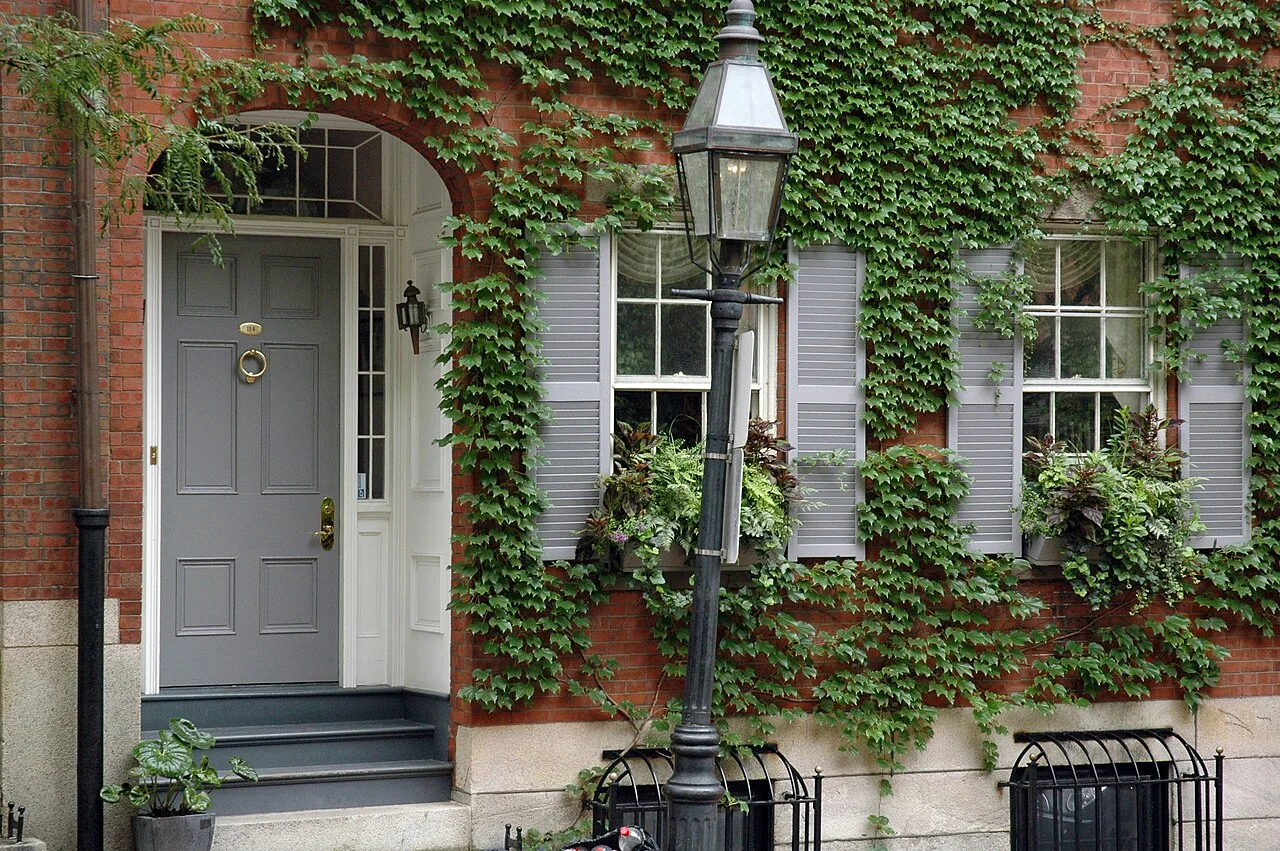 Brick row houses on Mount Vernon Street in Beacon Hill